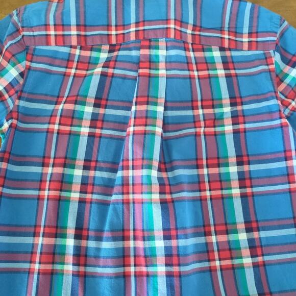 Ralph Lauren Short sleeve plaid button-down shirt blue/red Boys size Large - Picture 6 of 6